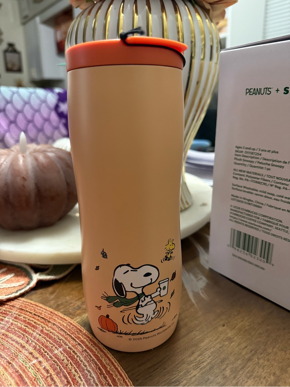 Starbucks x Peanuts Snoopy Orange Tumbler